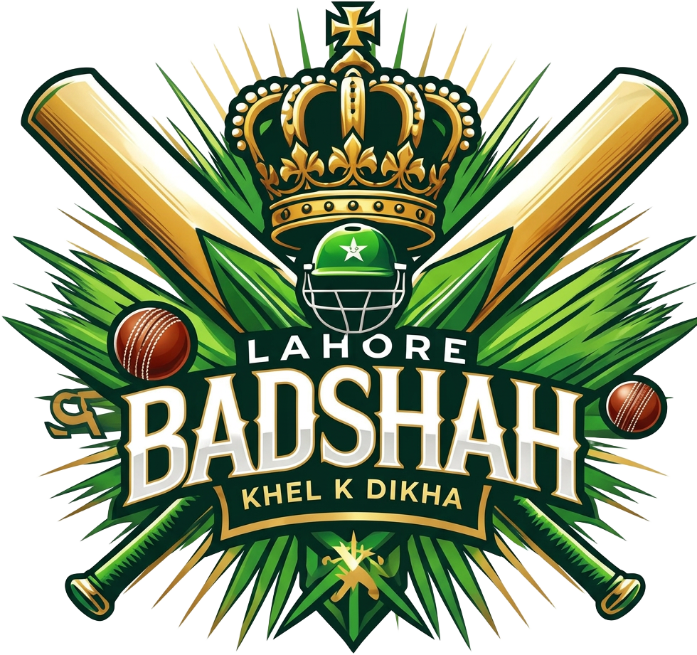 Lahore Badshah crest — crown, crossed bats, and helmet